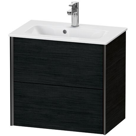 Vanity unit wall-mounted, XV41780B216 Black oak Matt, Decor, Profile: Black