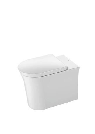 Toilet seat, 0027090000 White High Gloss, Hinge colour: Stainless steel, Wrap over