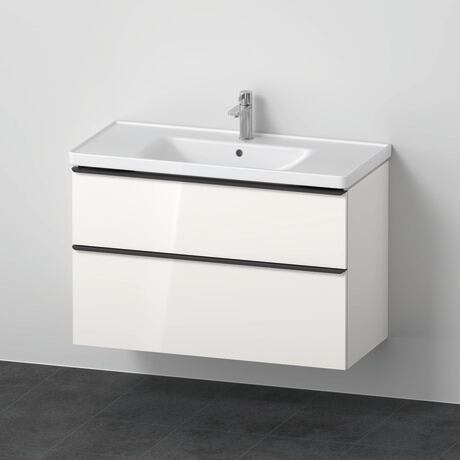 Furniture washbasin with vanity unit, DE012202222 White High Gloss, Decor