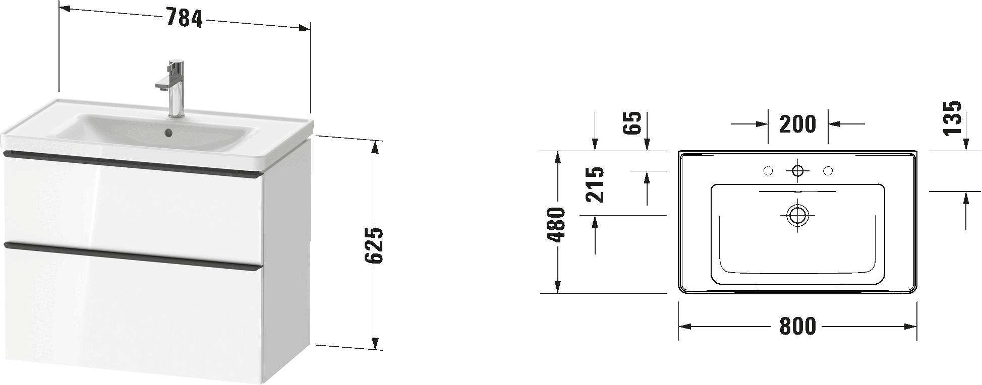 Furniture washbasin with vanity unit, DE0121