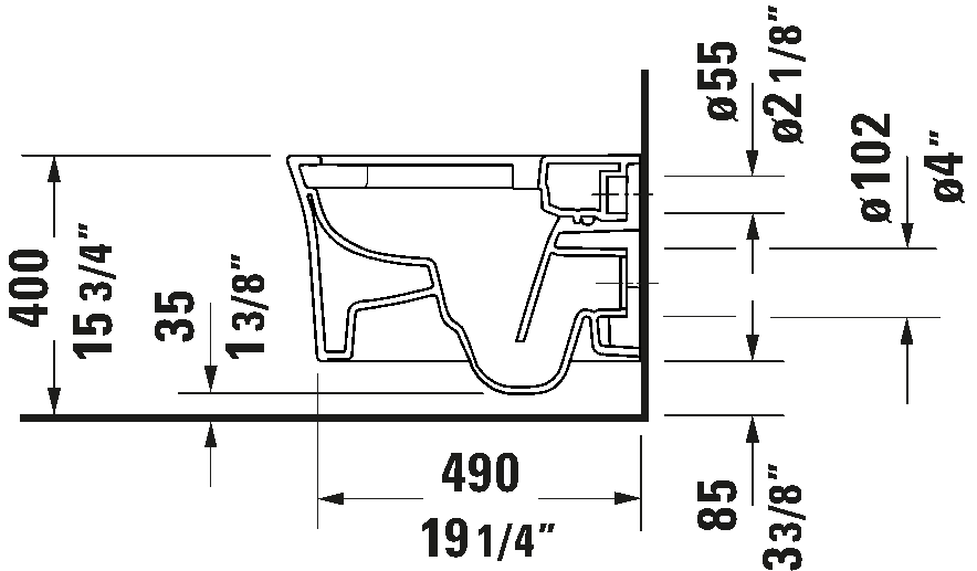 Wall Mounted Toilet HygieneFlush, 257609