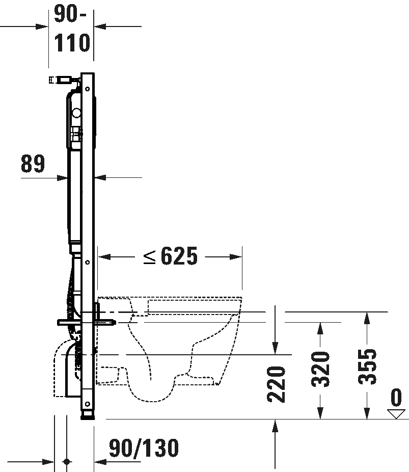 Installation element dry installation for WC, WD1024