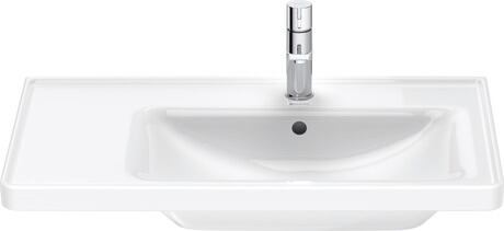 Washbasin, 2370800000 White High Gloss, Rectangular, Number of washing areas: 1 Right, Number of faucet holes per wash area: 1 Middle