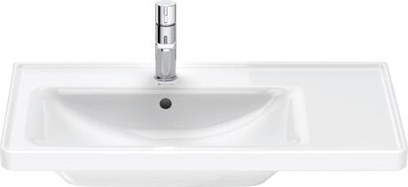 Washbasin, 2369800000 White High Gloss, Rectangular, Number of washing areas: 1 Left, Number of faucet holes per wash area: 1 Middle