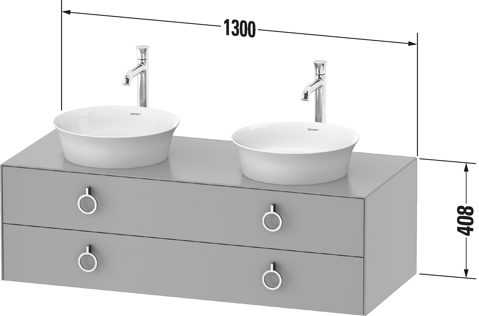 Console vanity unit wall-mounted, WT4993 B