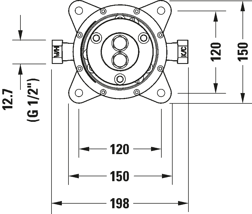 Basic Set for freestanding bath mixer, GK5900003