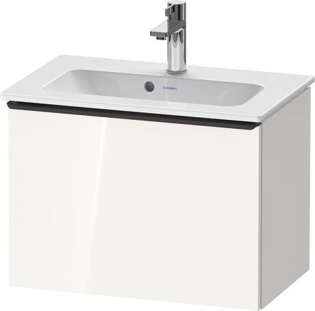 Vanity unit wall-mounted, DE42680BD220000 White High Gloss, Decor, Handle Diamond black