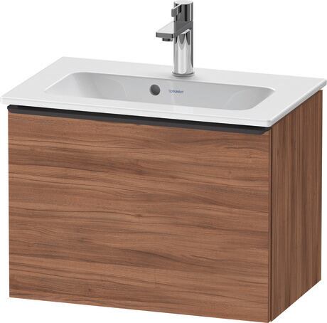 Vanity unit wall-mounted, DE42680BD790000 Walnut Matt, Decor, Handle Diamond black