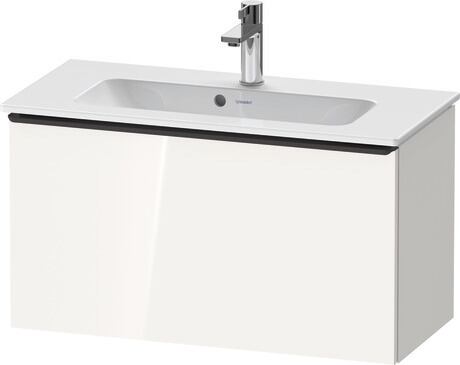 Vanity unit wall-mounted, DE42690BD220000 White High Gloss, Decor, Handle Diamond black