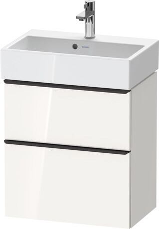 Vanity unit wall-mounted, DE43290BD220000 White High Gloss, Decor, Handle Diamond black