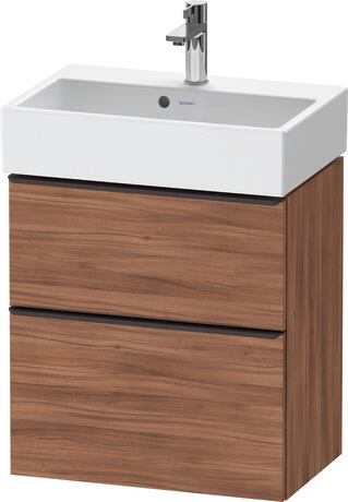 Vanity unit wall-mounted, DE43290BD790000 Walnut Matt, Decor, Handle Diamond black