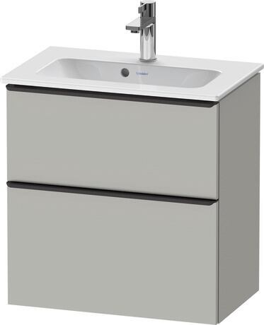 Vanity unit wall-mounted, DE43680BD070000 Concrete grey Matt, Decor, Handle Diamond black