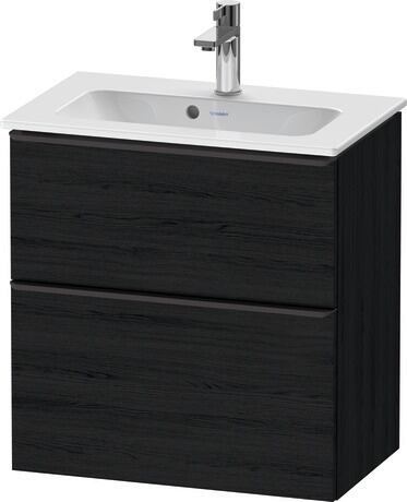 Vanity unit wall-mounted, DE43680BD160000 Black oak Matt, Decor, Handle Diamond black