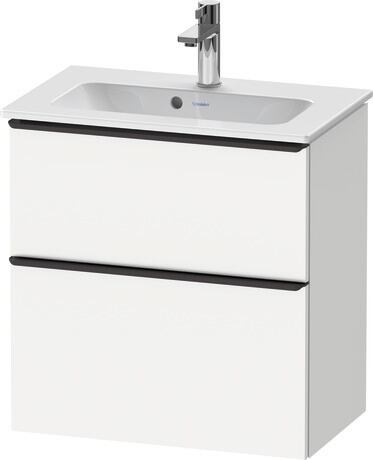 Vanity unit wall-mounted, DE43680BD180000 White Matt, Decor, Handle Diamond black