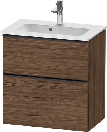 Vanity unit wall-mounted, DE43680BD210000 Walnut dark Matt, Decor, Handle Diamond black