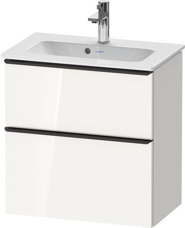 Vanity unit wall-mounted, DE43680BD220000 White High Gloss, Decor, Handle Diamond black