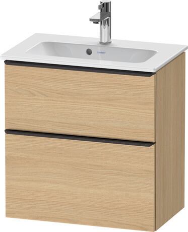 Vanity unit wall-mounted, DE43680BD300000 Natural oak Matt, Decor, Handle Diamond black