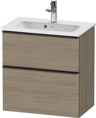 Vanity unit wall-mounted, DE43680BD350000 Oak terra Matt, Decor, Handle Diamond black