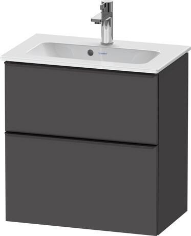 Vanity unit wall-mounted, DE43680BD490000 Graphite Matt, Decor, Handle Diamond black