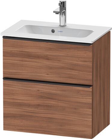 Vanity unit wall-mounted, DE43680BD790000 Walnut Matt, Decor, Handle Diamond black