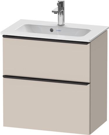 Vanity unit wall-mounted, DE43680BD910000 taupe Matt, Decor, Handle Diamond black