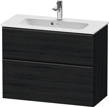 Vanity unit wall-mounted, DE43690BD160000 Black oak Matt, Decor, Handle Diamond black