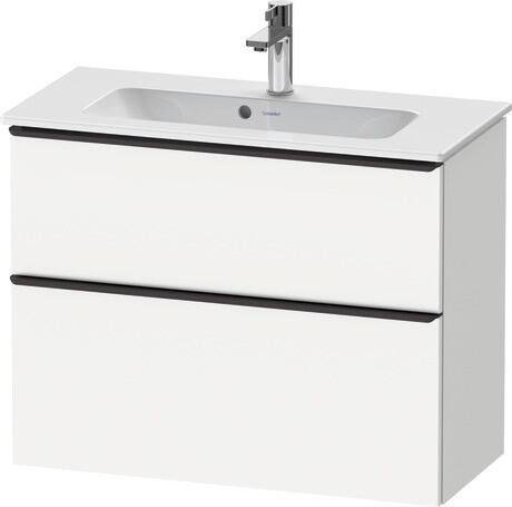 Vanity unit wall-mounted, DE43690BD180000 White Matt, Decor, Handle Diamond black