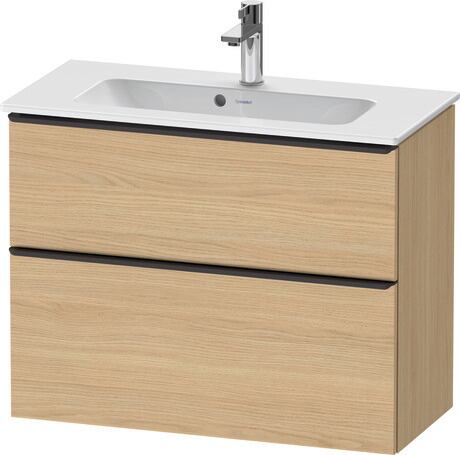 Vanity unit wall-mounted, DE43690BD300000 Natural oak Matt, Decor, Handle Diamond black