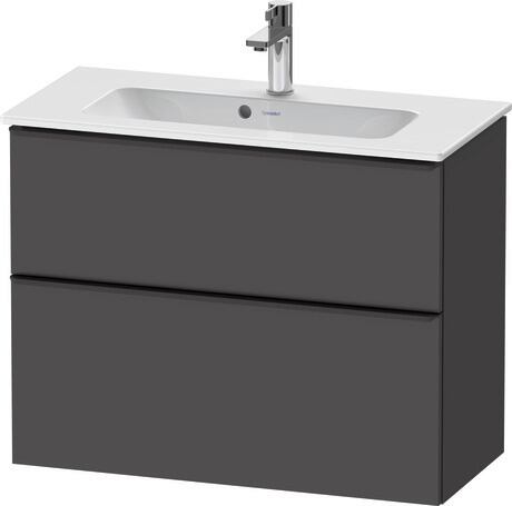 Vanity unit wall-mounted, DE43690BD490000 Graphite Matt, Decor, Handle Diamond black