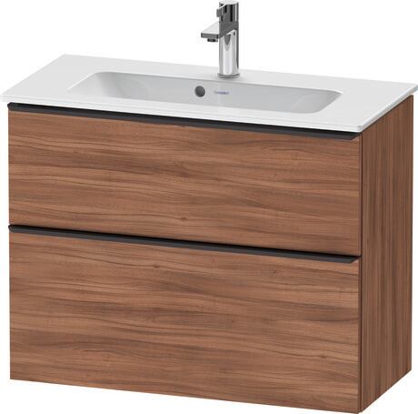 Vanity unit wall-mounted, DE43690BD790000 Walnut Matt, Decor, Handle Diamond black