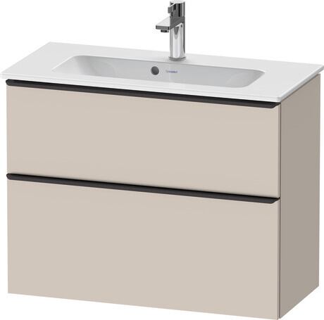 Vanity unit wall-mounted, DE43690BD910000 taupe Matt, Decor, Handle Diamond black