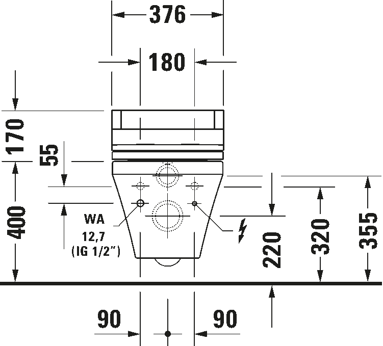 Toilet wall-mounted for shower toilet seat, 253759