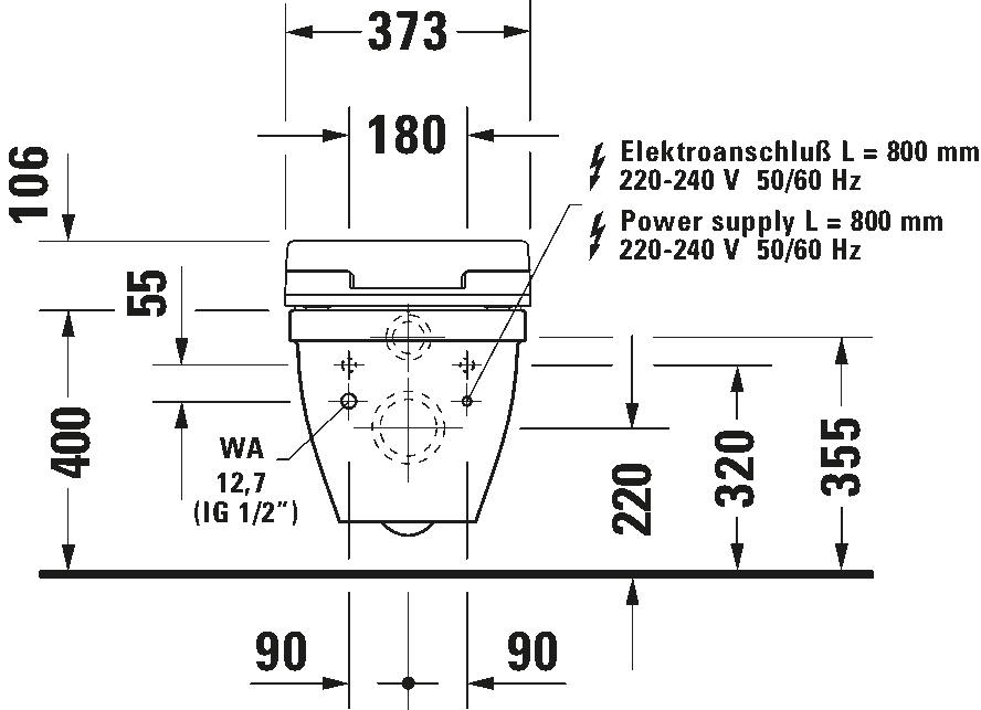 Shower toilet seat, 611000