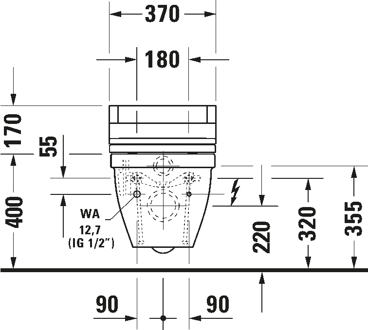 Toilet wall-mounted for shower toilet seat, 222659