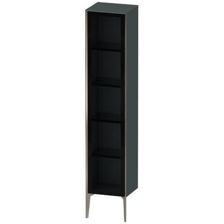 Tall cabinet, XV1375LB138 Hinge position: Left, Front: Parsol grey, Corpus: Dolomite Gray High Gloss, Lacquer, Profile colour: Champagne, Profile: Champagne