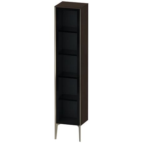 Tall cabinet, XV1375RB169 Hinge position: Right, Front: Parsol grey, Corpus: Brushed walnut Matt, Real wood veneer, Profile colour: Champagne, Profile: Champagne