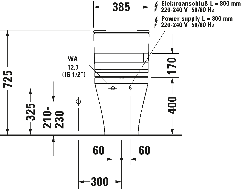 One piece toilet for shower toilet seat, 215751