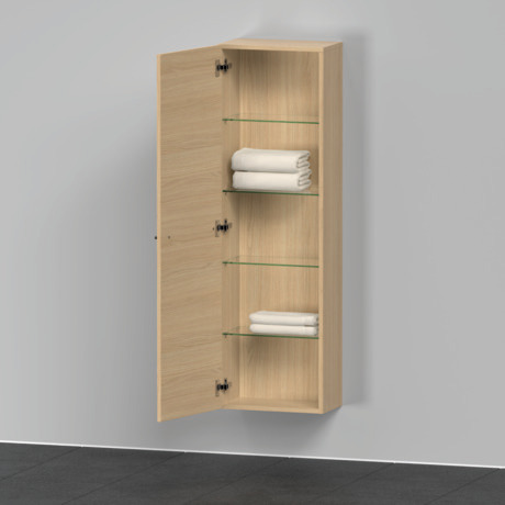 Szafka półwysoka, DE1318L3030 Umiejscowienie zawiasu: Lewy, Dąb naturalny szkło matowe Dekor, Uchwyt Czarny diament