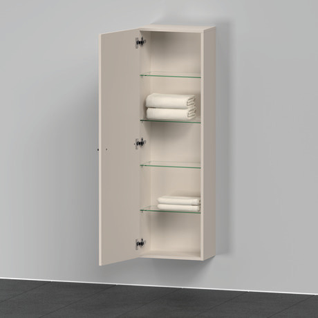 Szafka półwysoka, DE1318L9191 Umiejscowienie zawiasu: Lewy, Taupe szkło matowe Dekor, Uchwyt Czarny diament