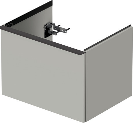 Szafka podumywalkowa wisząca, DE426100707 Szary beton szkło matowe Dekor, Uchwyt Czarny diament