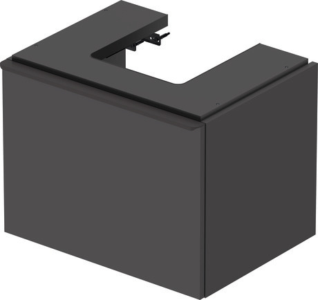 Szafka podumywalkowa wisząca, DE427104949 Grafit szkło matowe Dekor, Uchwyt Czarny diament