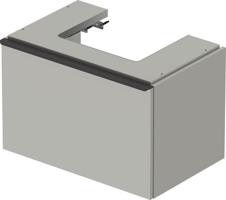 Szafka podumywalkowa wisząca, DE427200707 Szary beton szkło matowe Dekor, Uchwyt Czarny diament