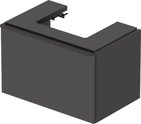 Szafka podumywalkowa wisząca, DE427204949 Grafit szkło matowe Dekor, Uchwyt Czarny diament
