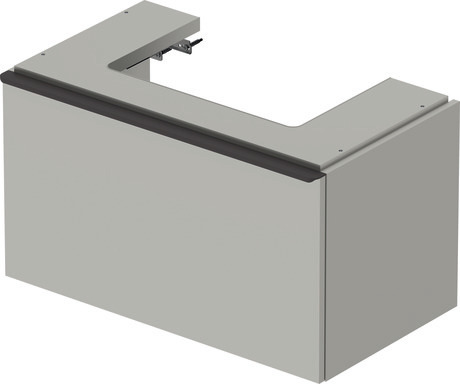 Szafka podumywalkowa wisząca, DE427300707 Szary beton szkło matowe Dekor, Uchwyt Czarny diament