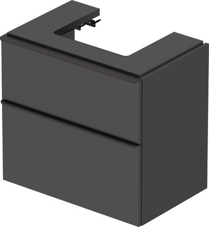 Szafka podumywalkowa wisząca, DE437204949 Grafit szkło matowe Dekor, Uchwyt Czarny diament