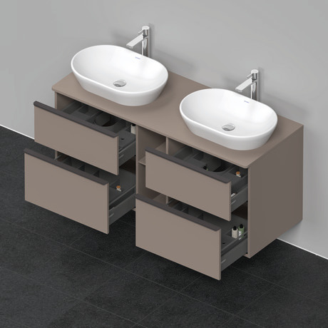 Szafka podumywalkowa do konsoli, DE4970B4343 Bazalt szkło matowe Dekor, Uchwyt Czarny diament