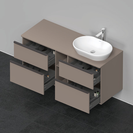 Szafka podumywalkowa do konsoli, DE4970R4343 Bazalt szkło matowe Dekor, Uchwyt Czarny diament