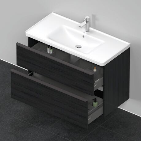 Furniture washbasin with vanity unit, DE012201616 Black oak Matt, Decor