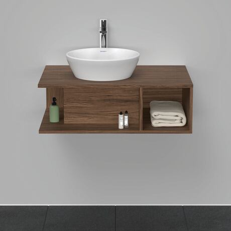 Console vanity unit wall-mounted, DE492802121 Walnut dark Matt, Decor