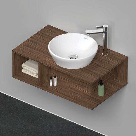 Console vanity unit wall-mounted, DE493802121 Walnut dark Matt, Decor